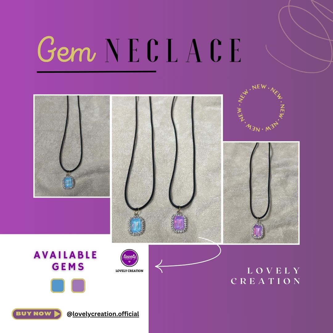 Blue & Purple Gem Necklace