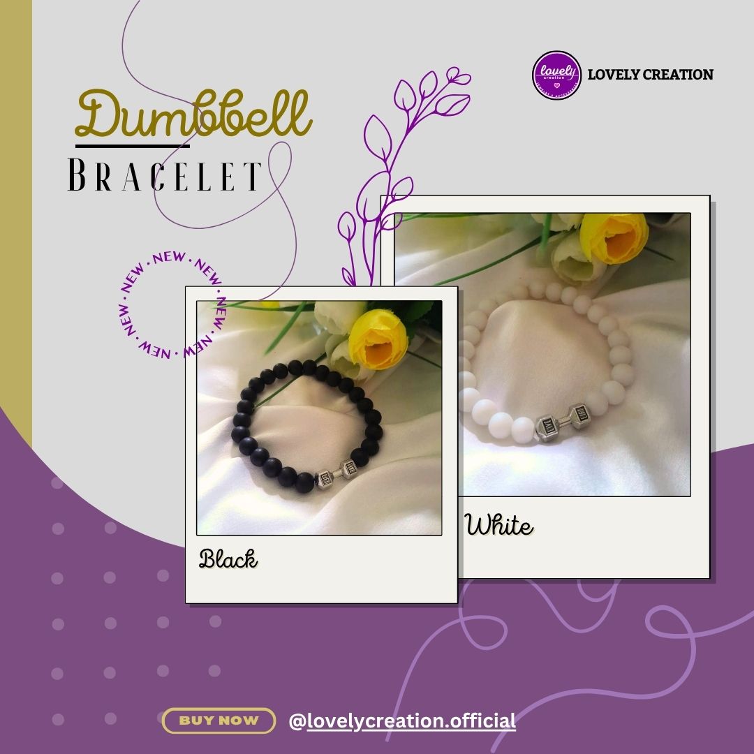 Black & White Dumbbell Couple Bracelet