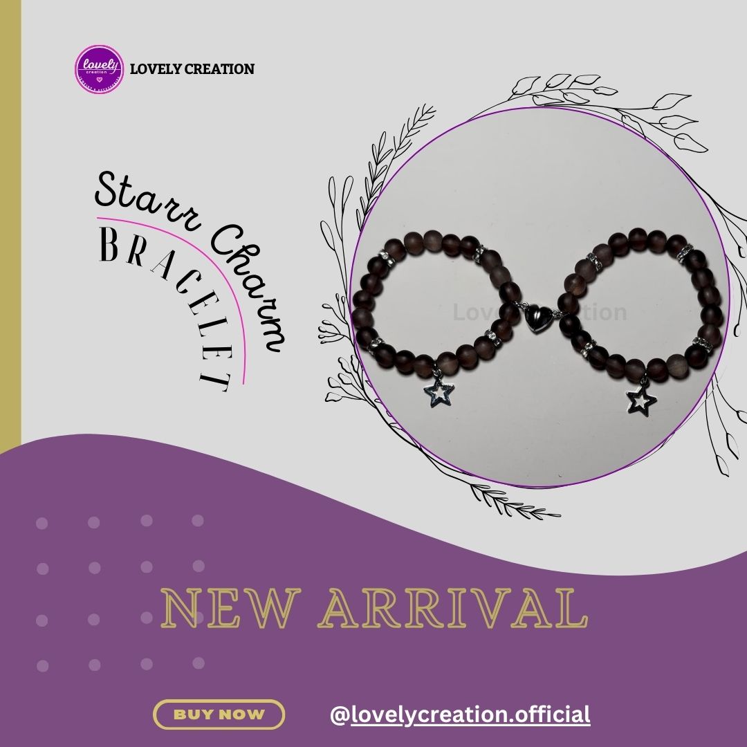Black Aura Bead Star Couple Bracelets