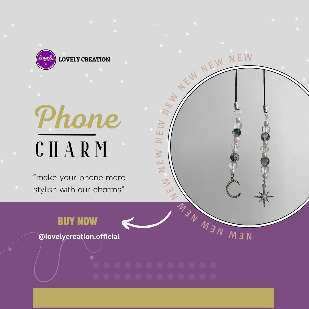 Moon and Star Couple Phone Charms