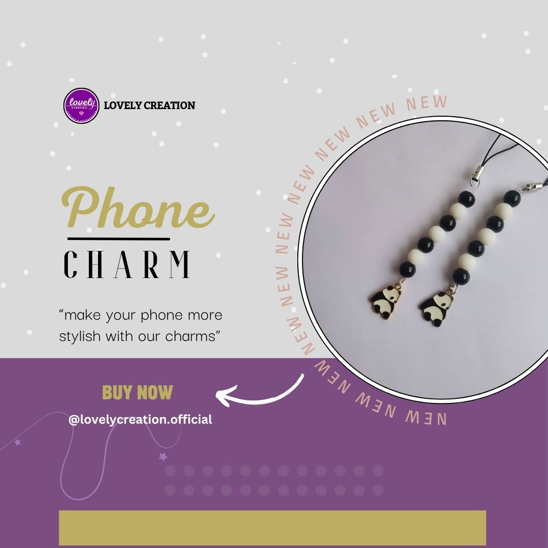Panda Couple Phone Charms